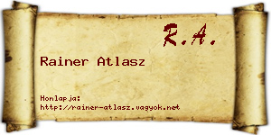 Rainer Atlasz névjegykártya
